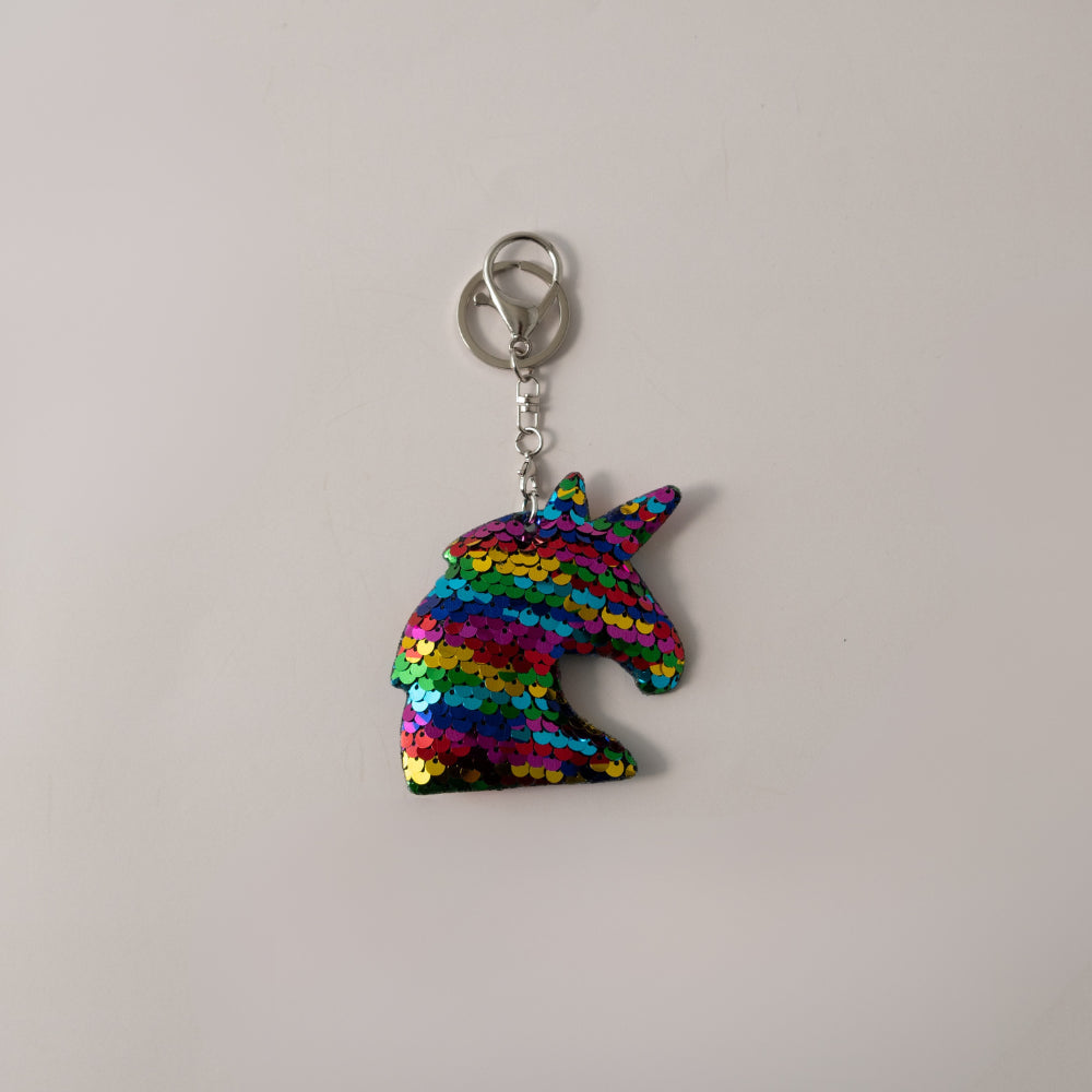 Keychain Sequin Unicorn Head - RAINBOW